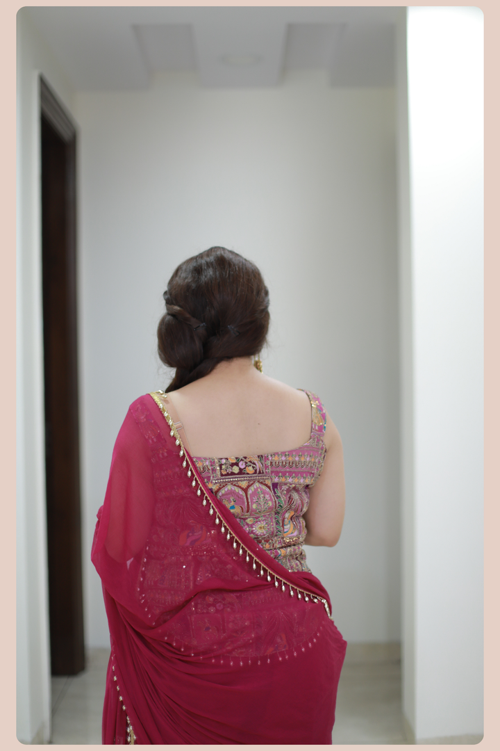 Palki Print Palazzo Suit