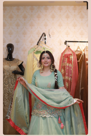 Noor-e-Nazakat Pure Shimmer Hand Embroidered Suit