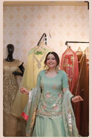 Noor-e-Nazakat Pure Shimmer Hand Embroidered Suit