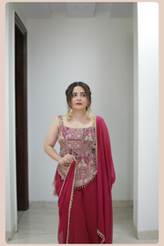 Palki Print Palazzo Suit