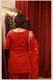 Tara Red Punjabi Suit Set