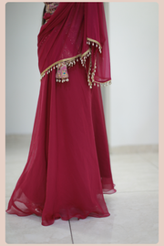 Palki Print Palazzo Suit