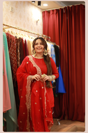 Tara Red Punjabi Suit Set